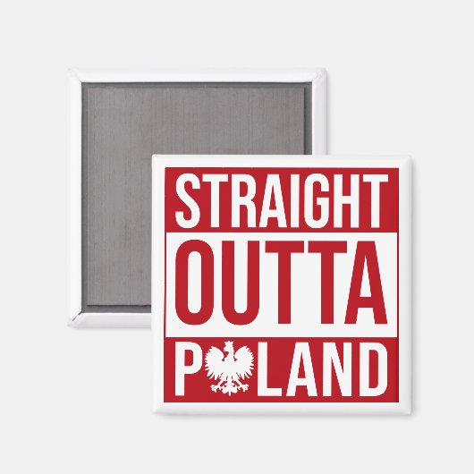 Geradeaus Polen Flaggen rot weiß Magnet (Vorderseite/Rückseite)