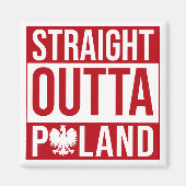 Geradeaus Polen Flaggen rot weiß Magnet (Vorne)