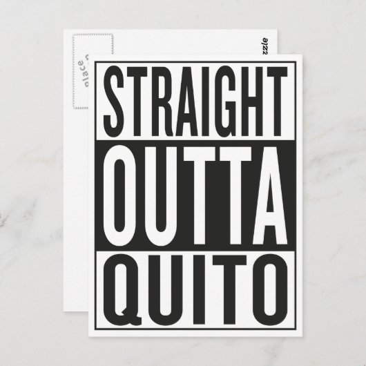 geradeaus Quito Postkarte (Vorne/Hinten)