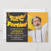 Geradeaus über meine Vierzigerjahre mit Foto Einladung (Vorderseite)