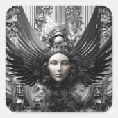 Geradeaussicht Quadratischer Aufkleber (Vorderseite)