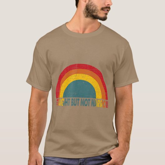 gerader, aber nicht schmaler Retro-Regenbogen-LGB T-Shirt (Vorderseite)