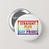 Gerader Mann mit Gay Pride Button (Vorne & Hinten)