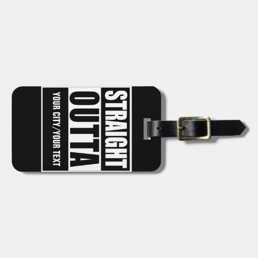 GERADER OUTTA GEWOHNHEITS-GEPÄCKANHÄNGER GEPÄCKANHÄNGER (Vorderseite horizontal)