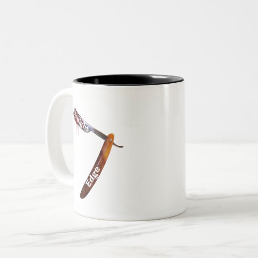 Gerader Rand-gerades Rasiermesser Zweifarbige Tasse (Vorderseite Links)