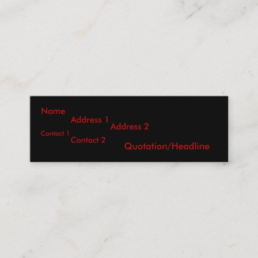 Gerader Rand Mini Visitenkarte (Vorderseite)