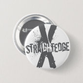 Gerader Rand X dunkelgrau Button (Vorne & Hinten)