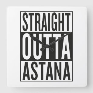 gerades outta Astana Quadratische Wanduhr