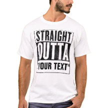 Gerades Outta "IHR TEXT" für helle T-Shirts