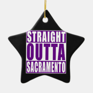 Gerades Outta Sacramento lila Keramikornament