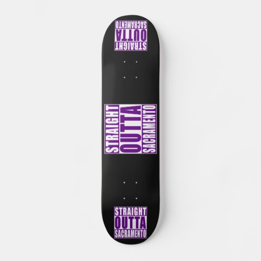 Gerades Outta Sacramento lila Skateboard (Vorderseite)