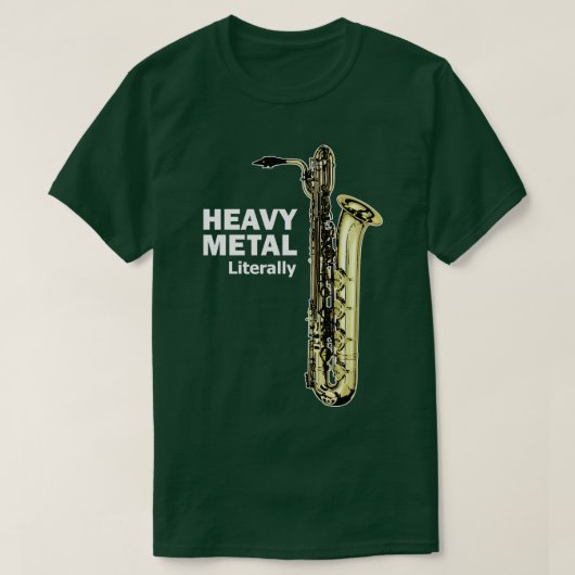 Geradezu schweres Metal Baritone Saxophone TShirt (Design vorne)