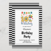 Gerahmt 10. Geburtstagsparty Einladung (Vorne/Hinten)