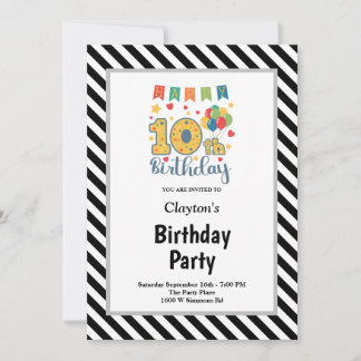 Gerahmt 10. Geburtstagsparty Einladung