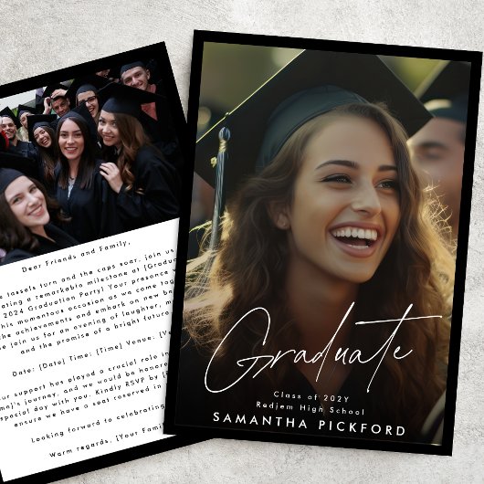 Gerahmt 2 Fotos Oberschule 2024 Abschluss Ankündigung