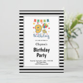 Gerahmt 9. Geburtstagsparty Einladung (Stehend Vorderseite)