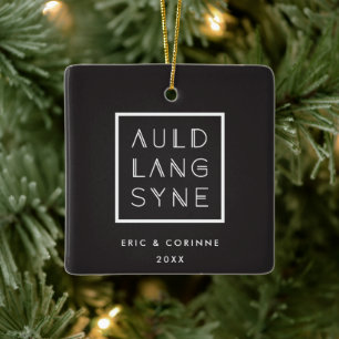Gerahmt Auld Lang Syne Holiday Ornament - Weiß