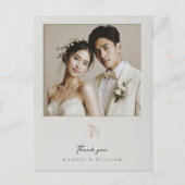 Gerahmt danke Ihnen Foto Hochzeit Postkarte (Vorderseite)