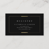Gerahmt Elegance Black Simple Bridal Registrierung Platzkarte (Vorderseite)