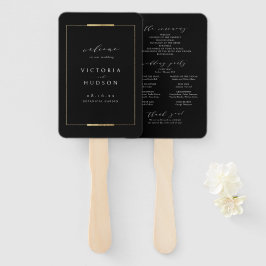Gerahmt Elegance Black Simple Wedding Fächer