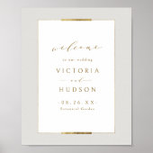 Gerahmt Elegance Einfache Moderne Hochzeit Willkom Poster (Vorne)