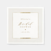 Gerahmt Elegance Einfaches Modernes Brautparty Serviette (Vorderseite)