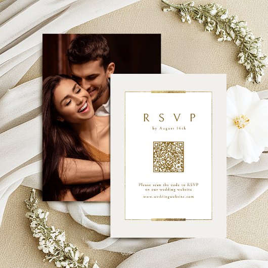 Gerahmt Elegance Moderne QR-Klassifizierung RSVP Karte