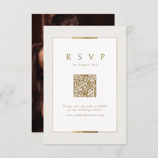 Gerahmt Elegance Moderne QR-Klassifizierung RSVP Karte (Vorne/Hinten)