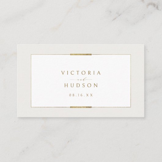 Gerahmt Elegance Simple Modern Bridal Registry Platzkarte (Rückseite)