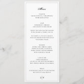 Gerahmt | Elegante Monogram White Wedding Menükarte (Vorderseite)
