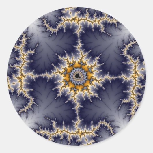 Gerahmt - Fraktal-Aufkleber Runder Aufkleber (Vorderseite)