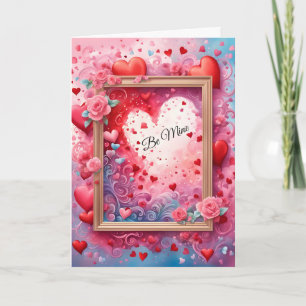 Gerahmt Hearts Valentine Karte