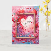 Gerahmt Hearts Valentine Karte (Gelbe Blume)