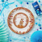 Gerahmt im Farbherbst verbleibt der Erntedank Tell Pappteller (Party)