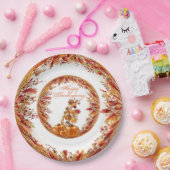 Gerahmt im Farbherbst verbleibt der Erntedank Tell Pappteller (Party)