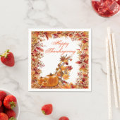 Gerahmt in Farbe Herbst Blätter Erntedank Napkins Serviette (Beispiel)