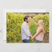 Gerahmt in Greenery Wedding Foto White Save The Date (Rückseite)