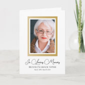 Gerahmt in Imitate Gold Foto Memorial Program Programm (Vorderseite)