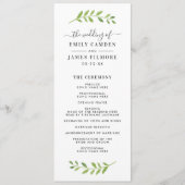 Gerahmt in Watercolor Greenerity Hochzeitsfeier Programm (Vorderseite)