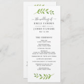 Gerahmt in Watercolor Greenerity Hochzeitsfeier Programm (Vorne/Hinten)