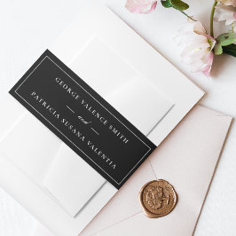 Gerahmt | Kalligraphie Elegant White Black Wedding Einladungsbanderole