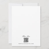 Gerahmt | Kalligraphie Elegant White QR Code Weddi Einladung (Rückseite)