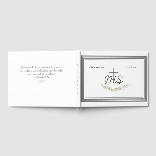 Gerahmt-katholische Bibel-Verse-Probe Abendessen Gästebuch (Voll)