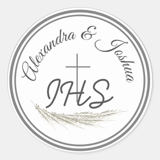 Gerahmt-katholische Bibelverheiratung Runder Aufkleber (Vorderseite)