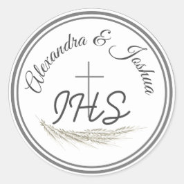 Gerahmt-katholische Bibelverheiratung Runder Aufkleber