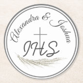 Gerahmt-katholische Bibelverheiratung Runder Pappuntersetzer (Vorderseite)