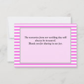 Gerahmt Rosa/weiße Streifen Danke Karte (Rückseite)