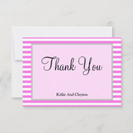 Gerahmt Rosa/weiße Streifen Danke Karte