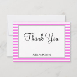 Gerahmt Rosa/weiße Streifen Danke Karte