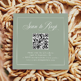 Gerahmt Sage Green Italia Elegante | UAWG QR-Code Begleitkarte